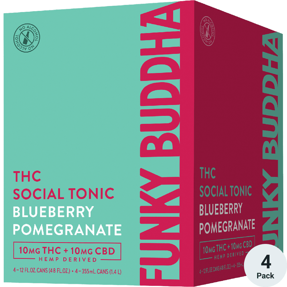 FUNKY BUDDHA SOCIAL TONIC BLUBERRY POMEG. 10MG 4PK