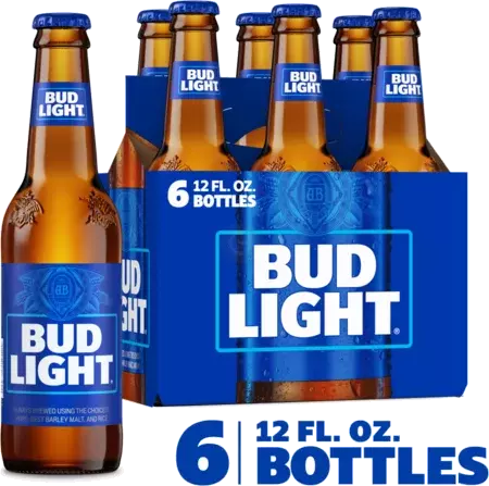 BUD LIGHT SIX PACK BEER BOT 12OZ
