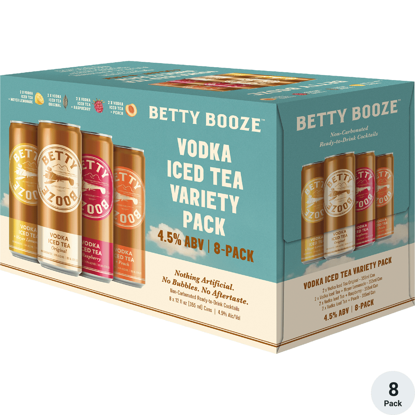BETTY BOOZE VODKA ICED TEA 8PK 355ML